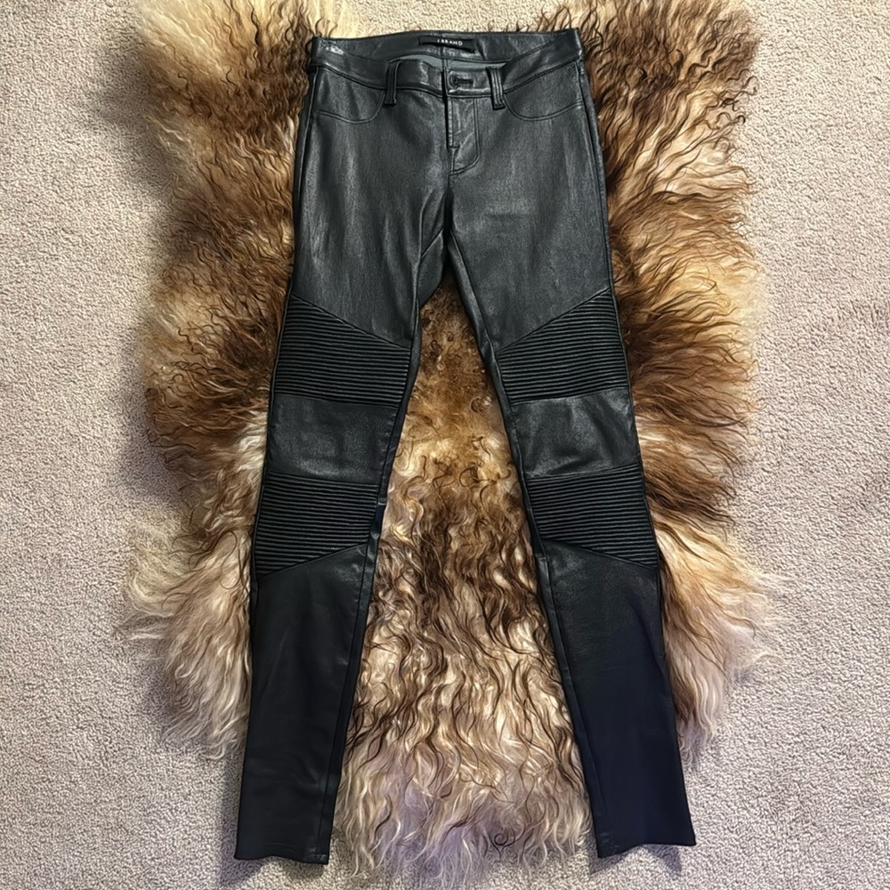 J BRAND Nicola Moto Leather Pants 24 0